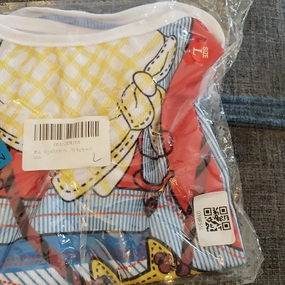 Lulala Costumes Printed Puppy T-Shirts Breathable Dog Outfit Size L